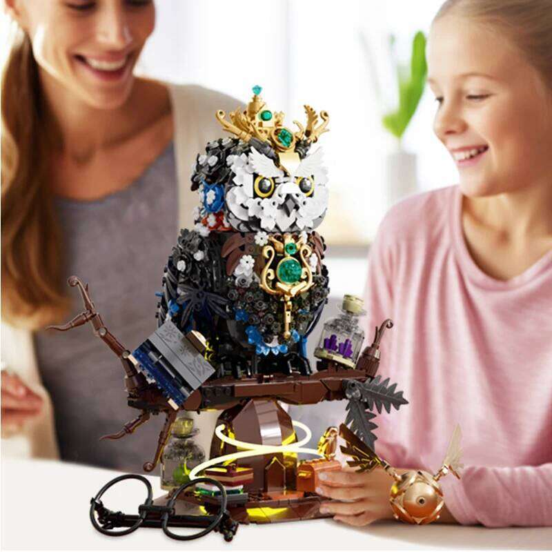 1288pcs Magical World Owl Magic Book and Lights Building Blocks MOC Animal Bird Models Boys Assembly Toys Kid Christmas Gifts Z260305