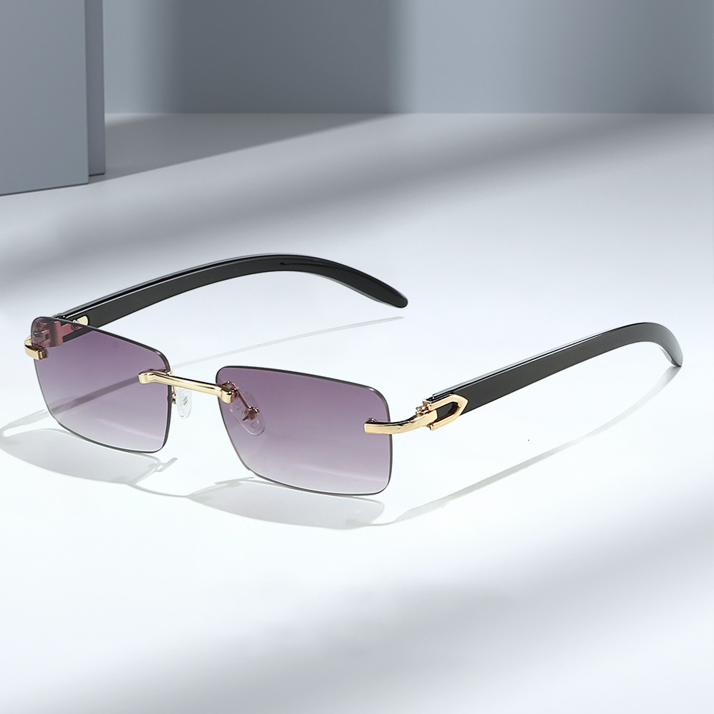 25 new frameless sunglasses for men women, trendy and unique square-frame sunglasses, UV protection, slimming, sunshade, simple design