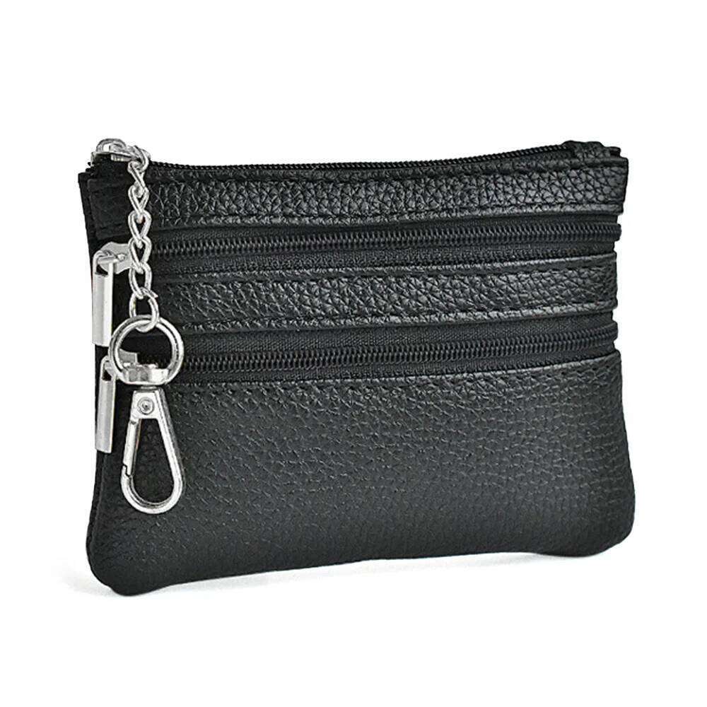 Multifunctional PU Leather Coin Purse Waterproof Wear-resistant Credit Card Holoder Zipper Wallet Money Bag Women Men C260304