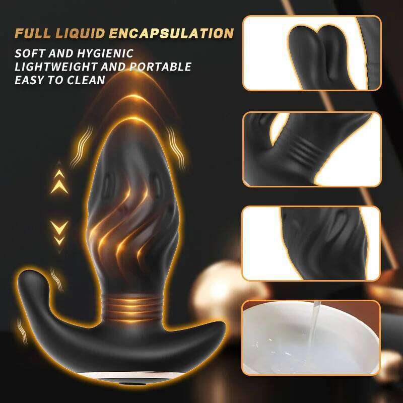 Telescopic Butt Plug Vibrator Wireless Remote Wearing Vibrating Dildo Prostate Massager Sex Toy For Women Ass Anal Buttplug W260305