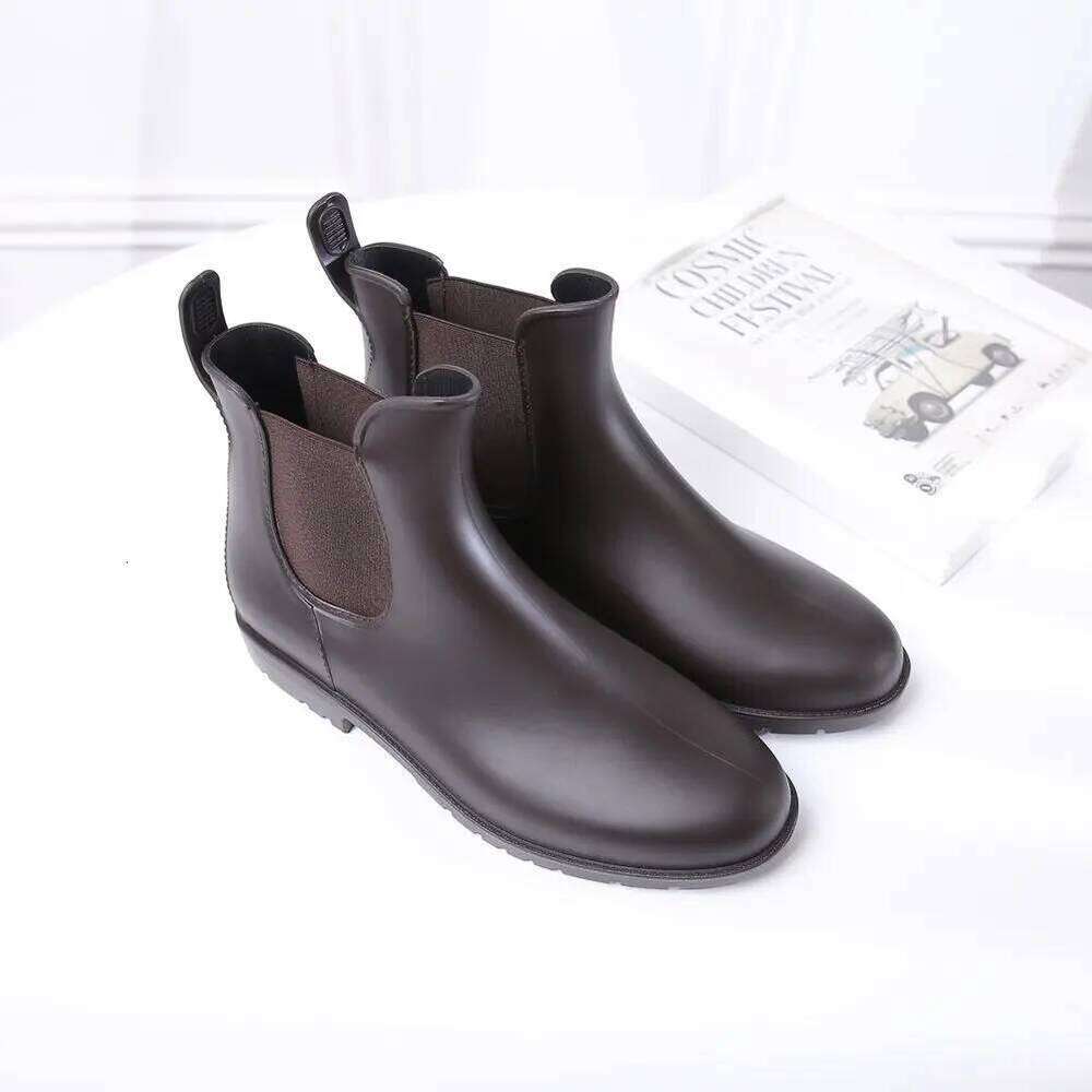 Litfun Women's Shoes Outdoor Anti-slip Waterproof Short Rain Fshion Women Chelsea New House Rubber Ankle Boots