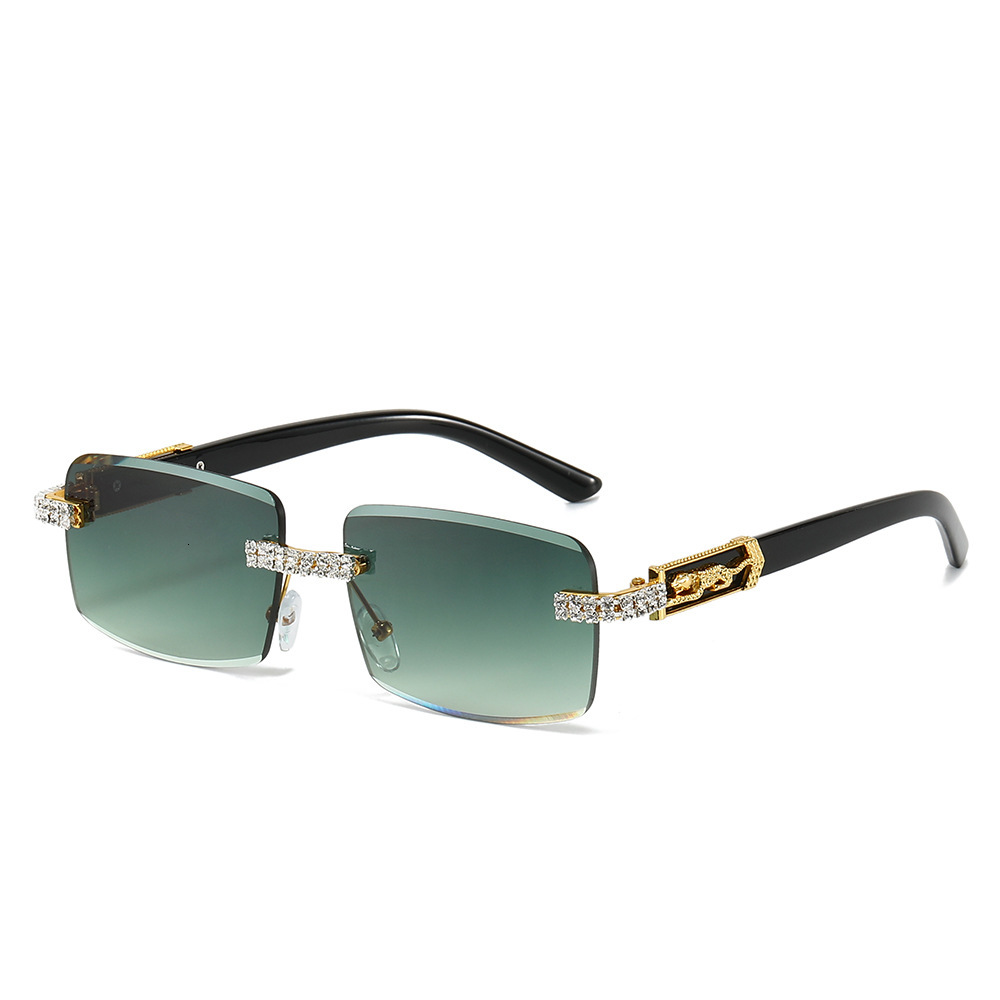 Luxury Diamond Inlaid Sunglasses Fashion Trend Diamond Cutting Edge Square Outdoor Bicycle Sunglasses Hip Hop Designer Sunglasses Street Style Sunglas
