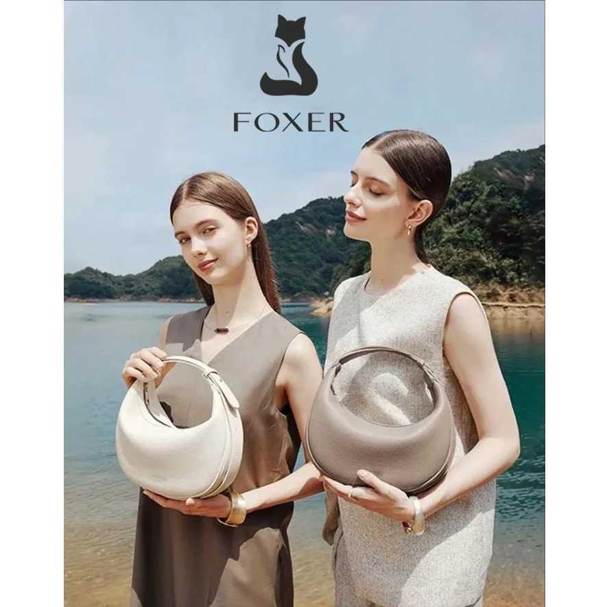 FOXER Womens Shoulder Bag PU Leather New Lady Crescent Underarm Bag Fashion Minimalist Crossbody Bag for Daily Casual Outfit H260306