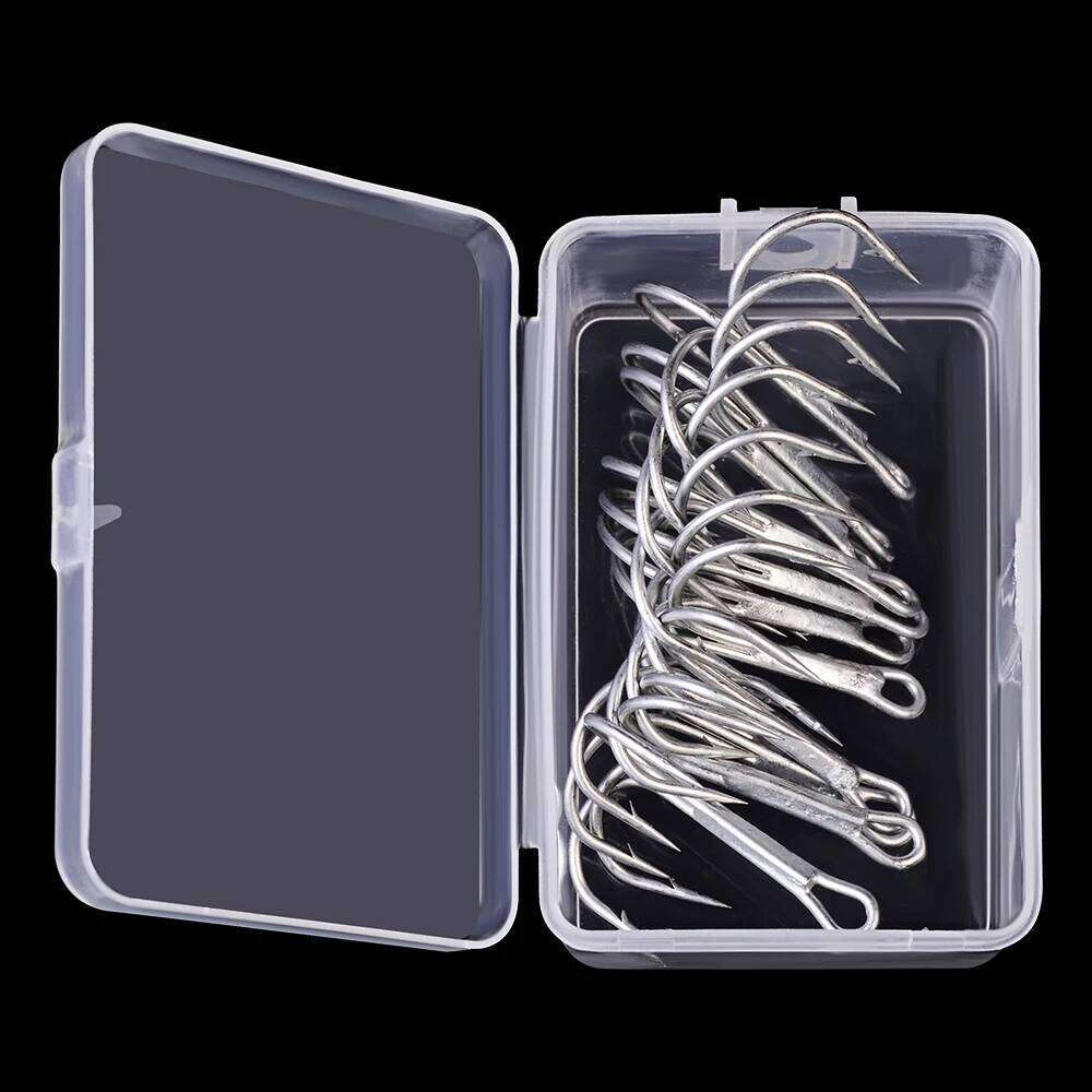 10pc/Box White Color FISHHOOK Overstriking Antirust Fishing Tackle 1/0#2/0#3/0# High Carbon Steel Treble Hook S260305