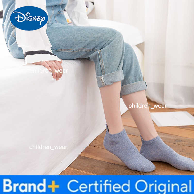 Disney Mickey Mouse Sock Cartoon Figures White Shallow Boat Socks Cotton Breathable Absorb Sweat Solid Color Spring Summer Women Girls H260306