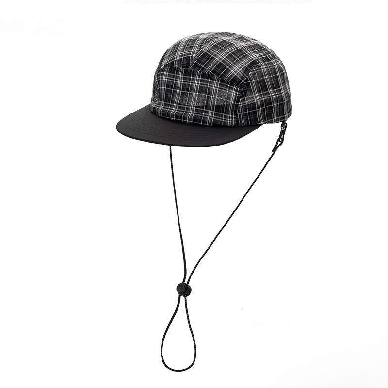 Checkered hat Versatile hats for women Soft top Lightweight Breathable Suitable Summer Japanese style baseball hiking camping outdoor activities