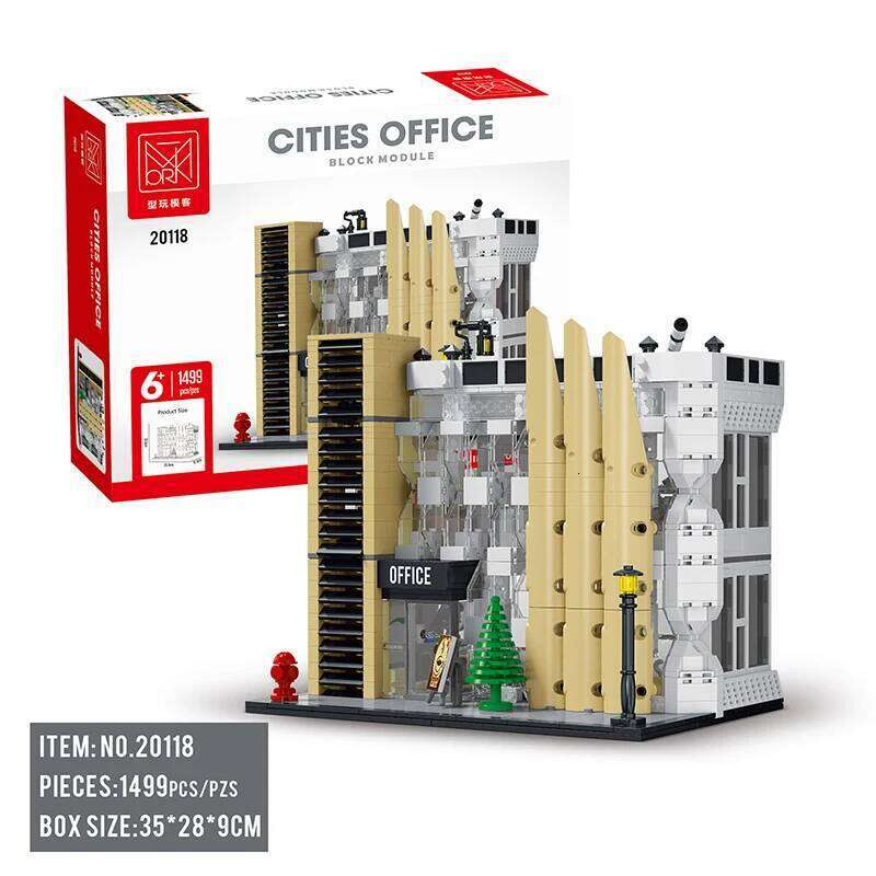 1499pcs City Office Modular Building Bricks MOC Modern Infrastructure Architecture Model Blocks DIY Toy Gift Children Boys Girls Z260306