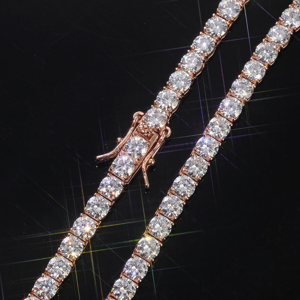 Hot Sale USA Market 2mm - 6mm D VVS Moissanite 925 Silver Tennis Chain Bracelet Iced Out Diamond Hip Hop Style Chains