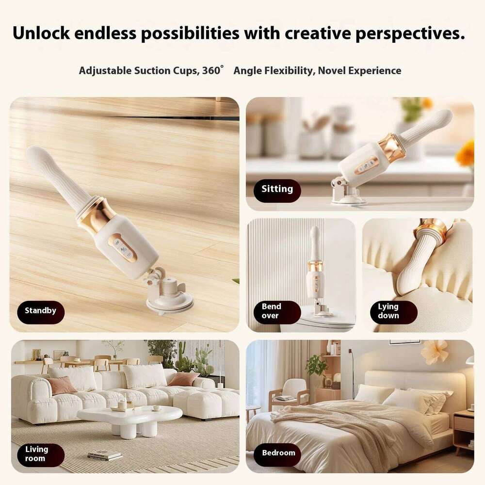 Automatic Telescopic Thrust Gun Women Toys Adult Machine Dildo Rechargeable Silicone Vibrator Female Sex Machin W260305