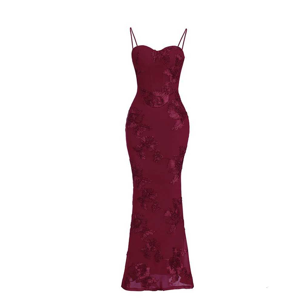 Suninheart Backless Mermaid Dress Women Formal Occasion Elegant Lace Up Dress Mesh Embroidery Evening Party Dress X260306