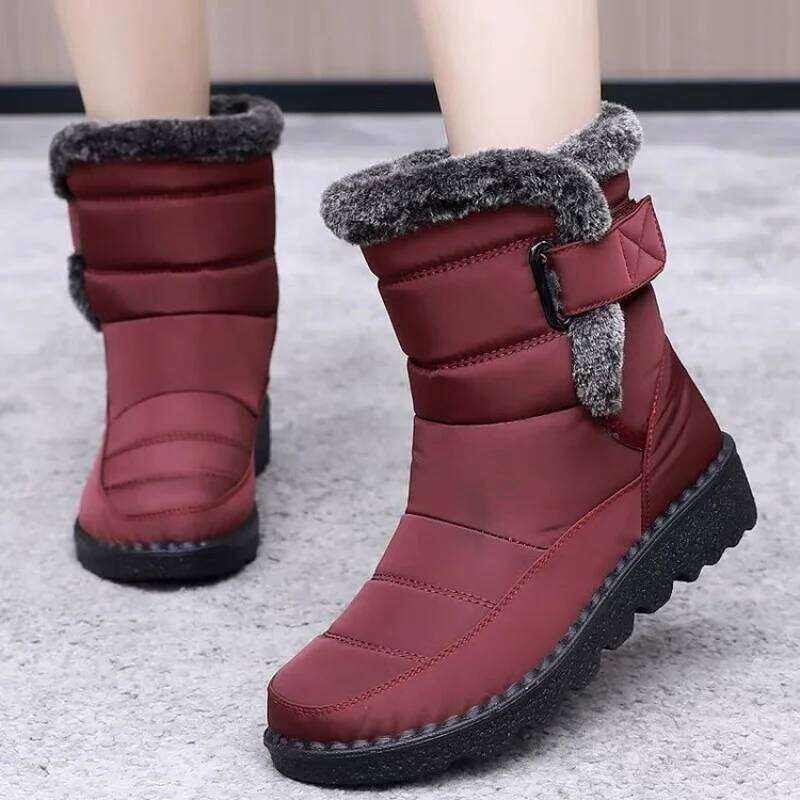 Waterproof Winter for 2023 New Faux Fur Long Platform Snow Warm Cotton Couples Shoes Plush Woman Ankle Fashion Boots