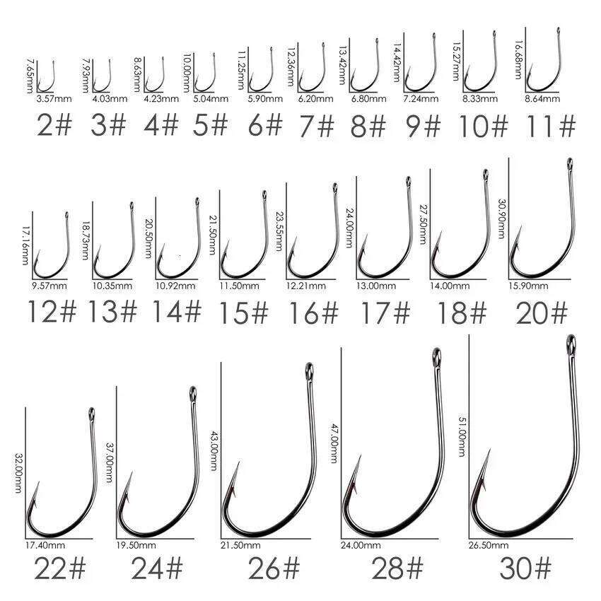 100/50pcs box octopus Fishing Hooks High Carbon Chmical Sharpen Barbed Circle Hook Tackle Set Point Hardness Supplier Fishhooks S260305