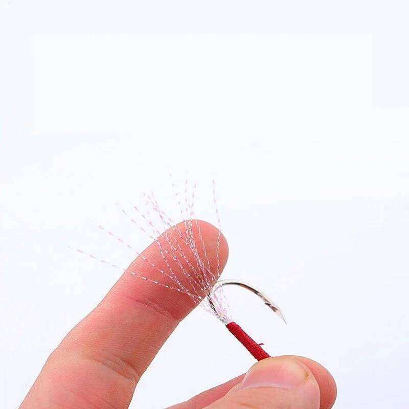 OUTKIT 10pcs Lure Hardbait DIY Fishing Cast Jigs Assist Hook Barbed Single Jig Hooks Pesca High Carbon Steel S260305