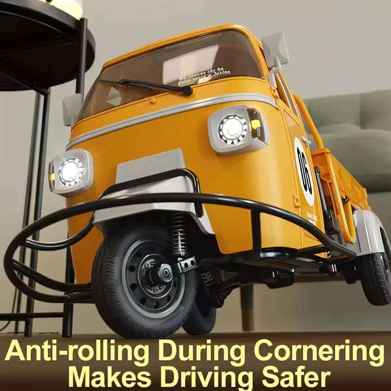 New 1/10 Full Scale Remote Control Three Wheels Truck 2.4G RTR RC Tricycle Model with LED Lights Music Effect Cars for Kids C260305