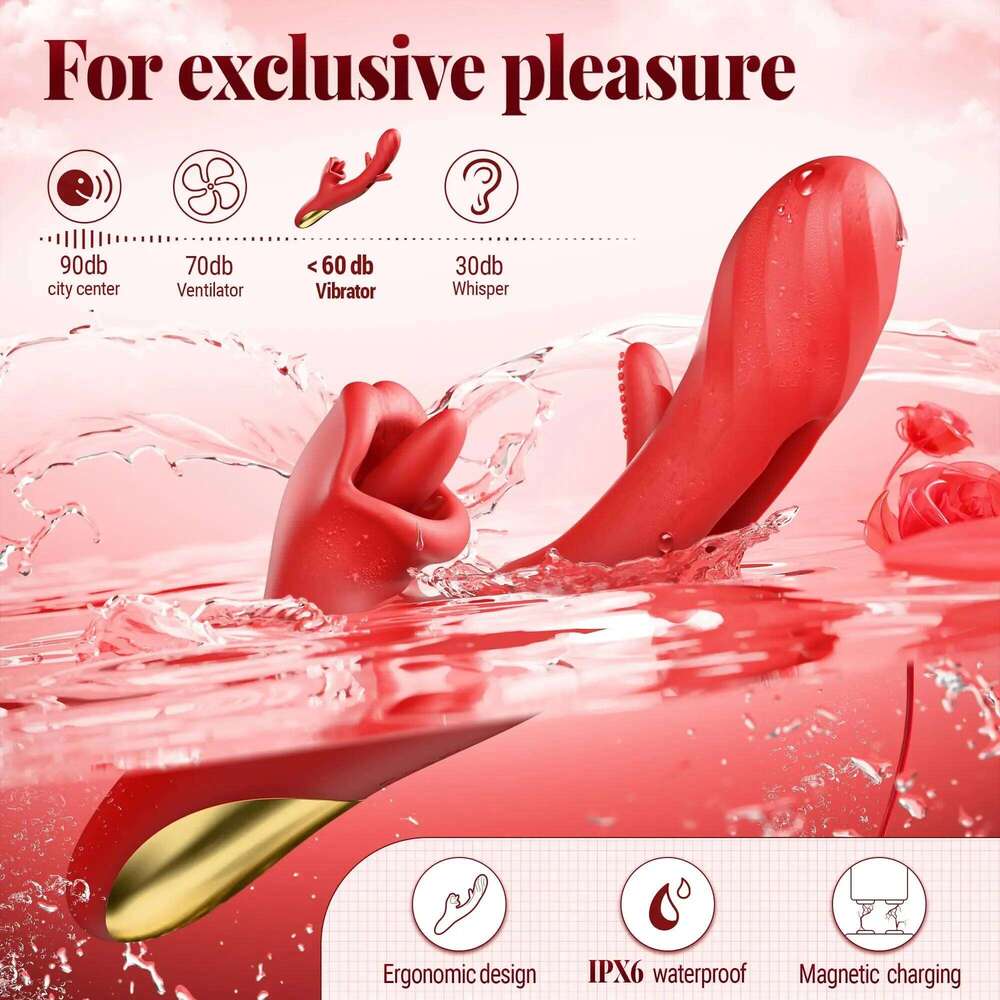 2 in 1 Tongue Licking Dildo Vibrator for Women Flapping Rotating Clitoris Stimulator G Spot Massage Female Masturbator Sex Toy W260305