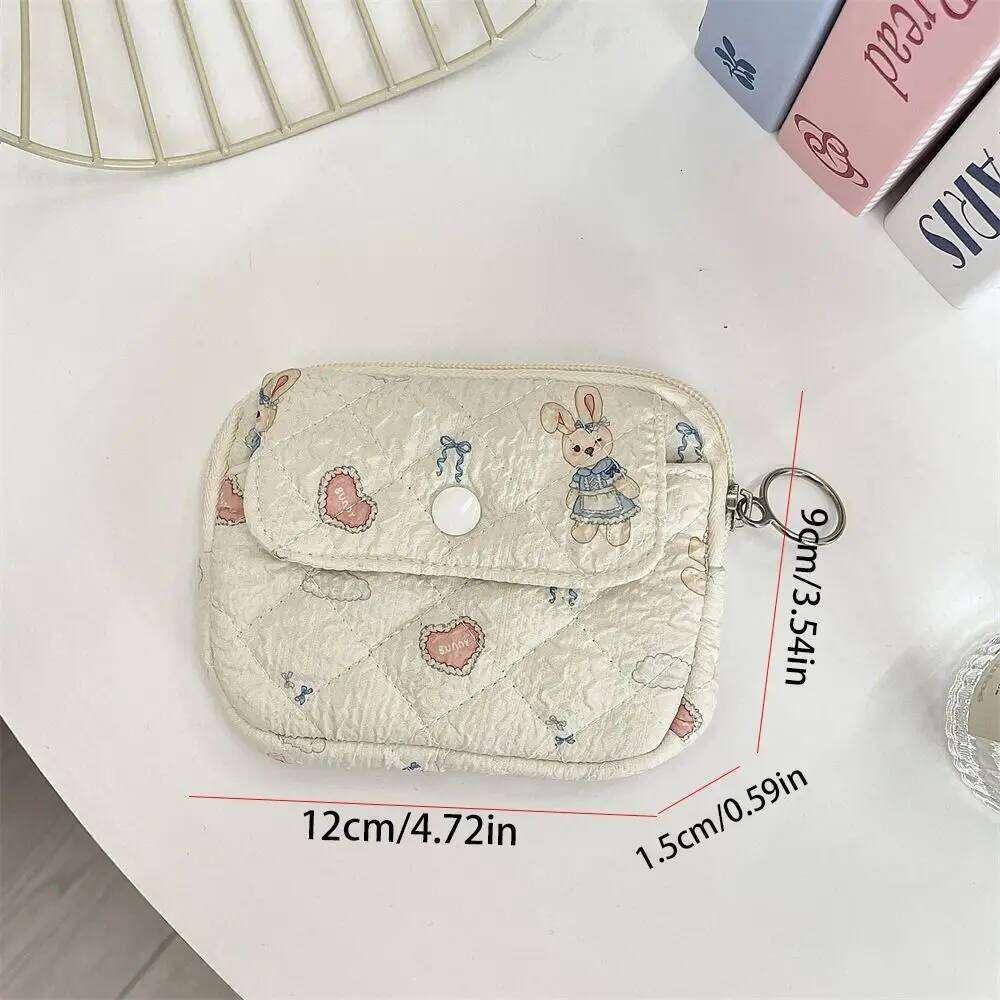 Flower Floral Coin Purse Large Capacity Korean Style Small Makeup Lipstick Earphone Card Holder Mini Canvas Storage Bag C260304
