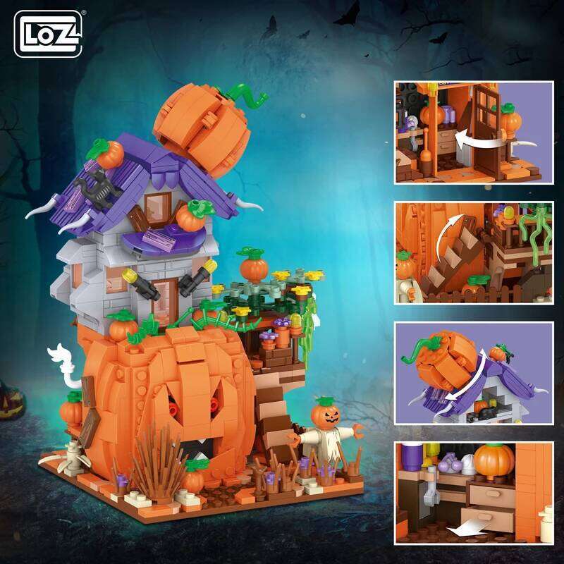 Halloween Toys Building Blocks Assembly Pumpkin Ghost House Witch Science Monster Friend Party Decor Model Kids Gifts Z260305