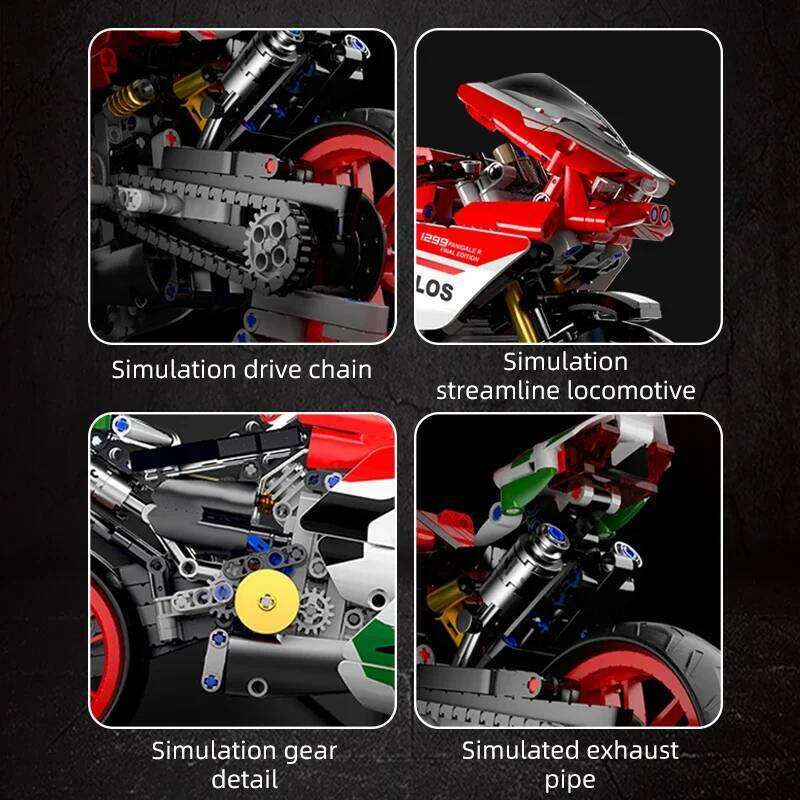 MOC City Technical Super Motorcycle Racing Motorbike Model Building Block DIY Locomotive Brick Toys for Children Boys Gifts Z260306