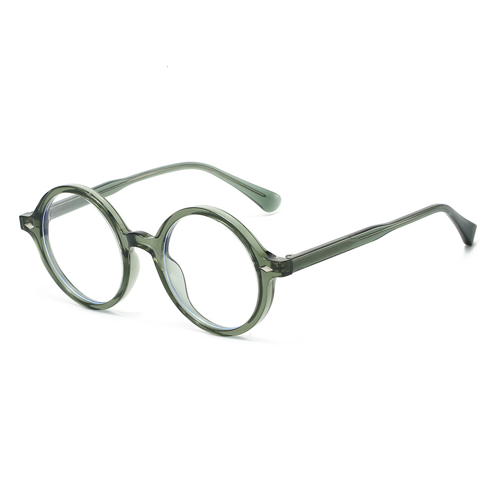 25 retro round frame flat with pin design, TR90 frame, artistic pseudo-no-makeup anti-blue light glasses women for outdoor use