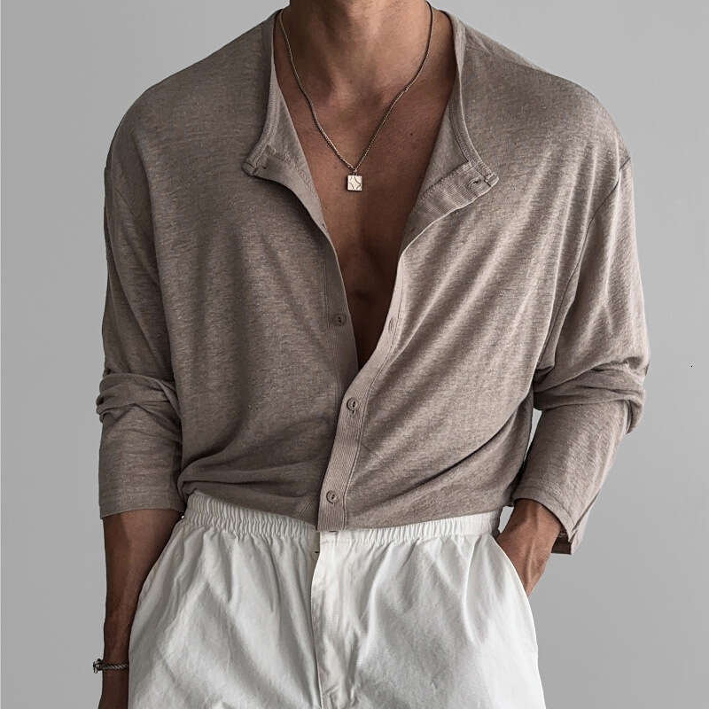 European and American cross-border breathable slim-fit long-sleeve business casual men's commuter shirt, sun-protective thin cardigan