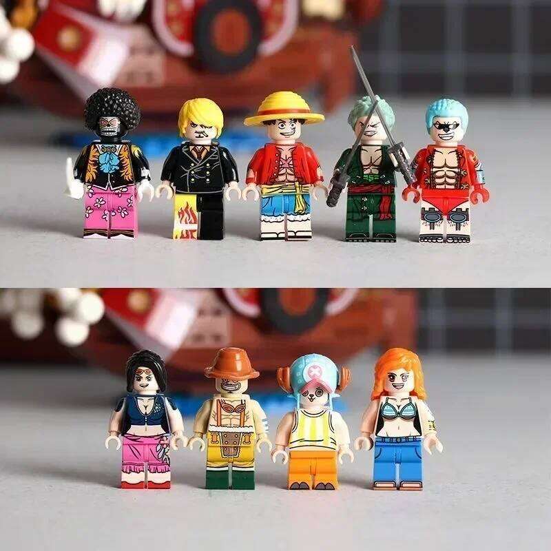 1484pcs/432Pcs+9Dolls Thousand Sunny Boat Blocks Cartoon Pirate Ship Bricks Set Toys for Children Christmas Gifts Z260305