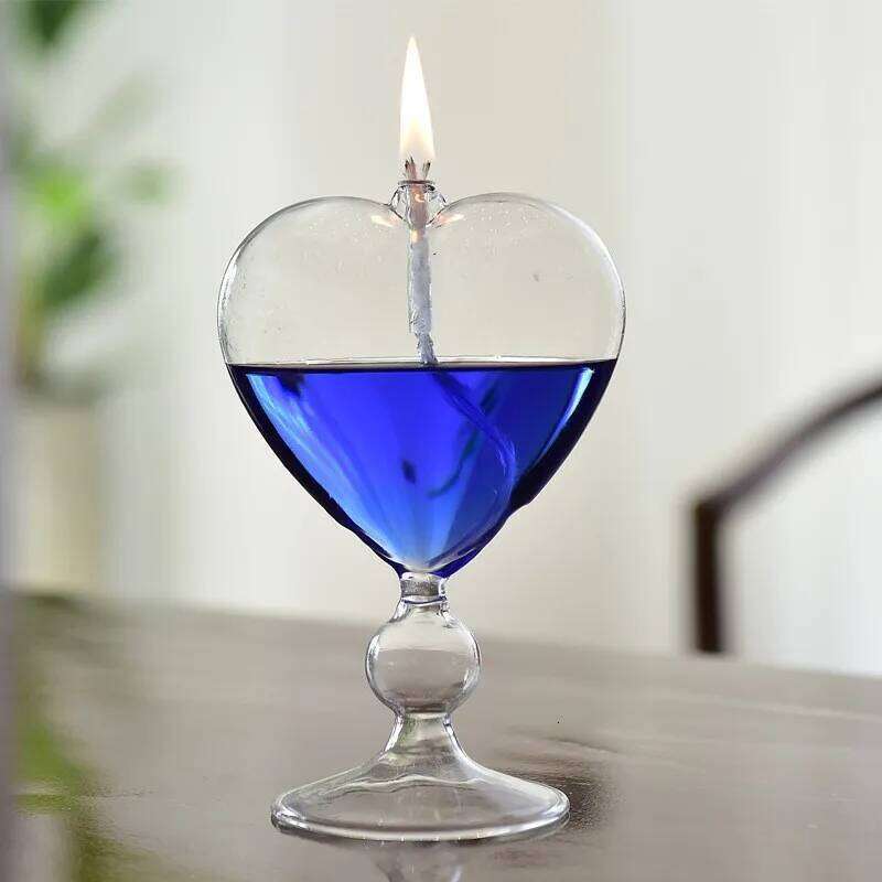 Oil Lamp Home Creative Hand-Made Heat-Resistant European Love Glass Candlestick or Wedding Decoration XJ260305