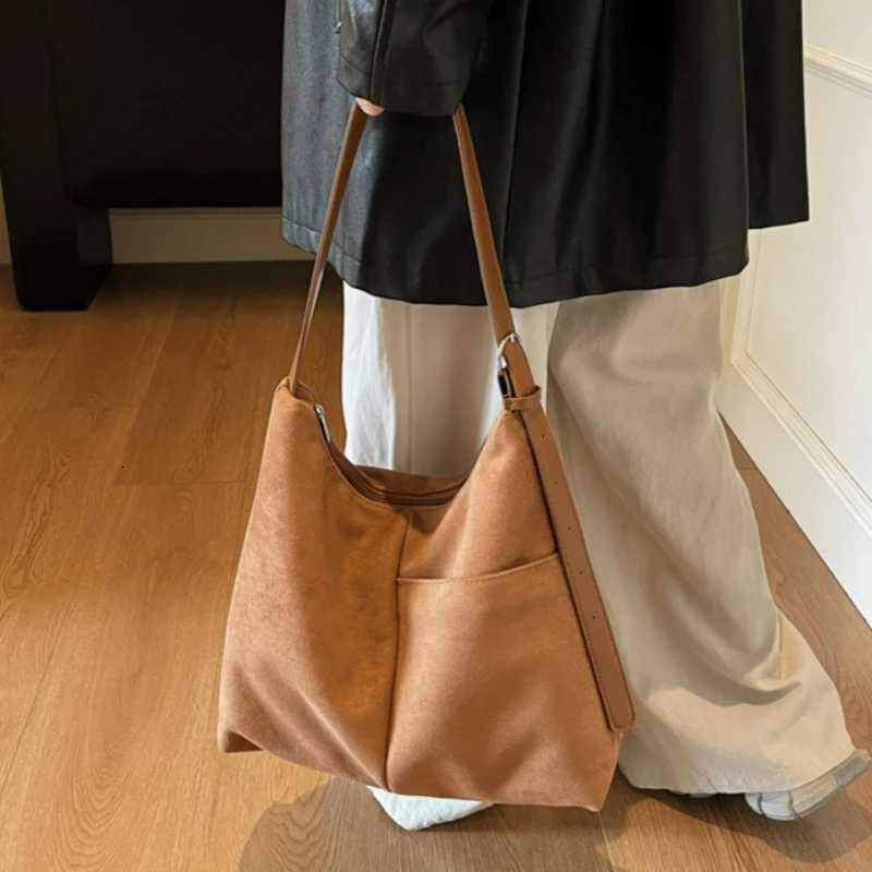 New Versatile Crossbody Bags Women Fashion Suede Large Capacity Shoulder Bag Korean Trendy Tote Textured Casual Storage Bags H260306