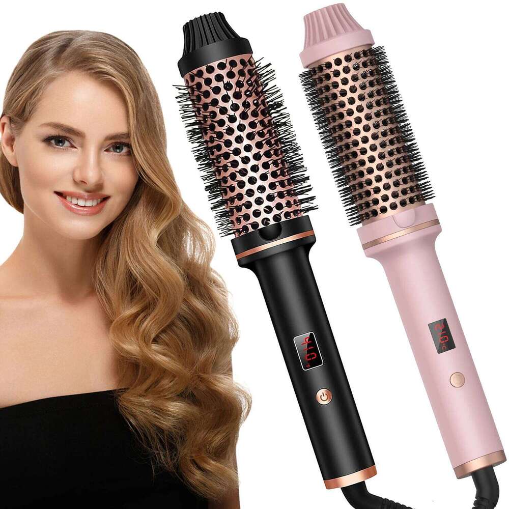 Thermal 1.5 in Heated Ceramic Comb Volumizing Travel Curling Iron with Brush 26Y0306