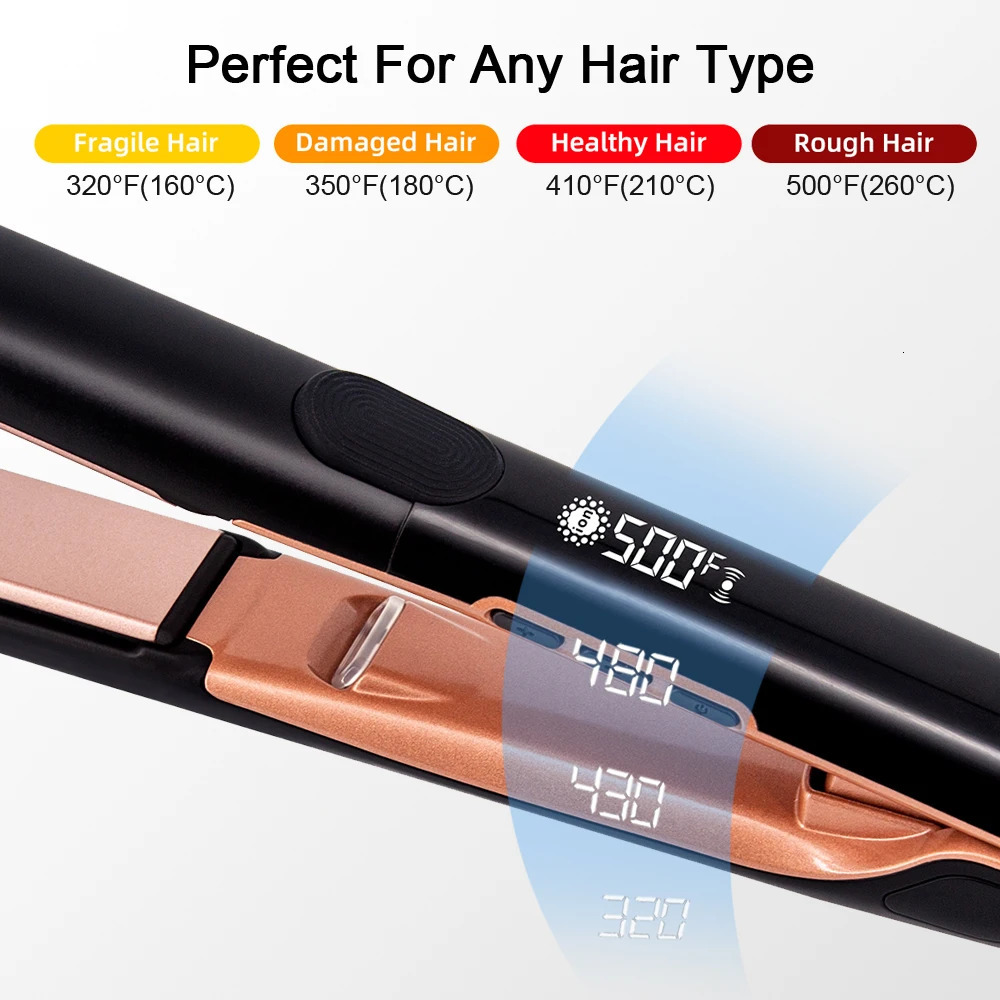 500F Hair Straightener and Curler Plasma Hair Flat Irons 260C Ceramic Coating Plate Professional Salon Styling Tools 260305