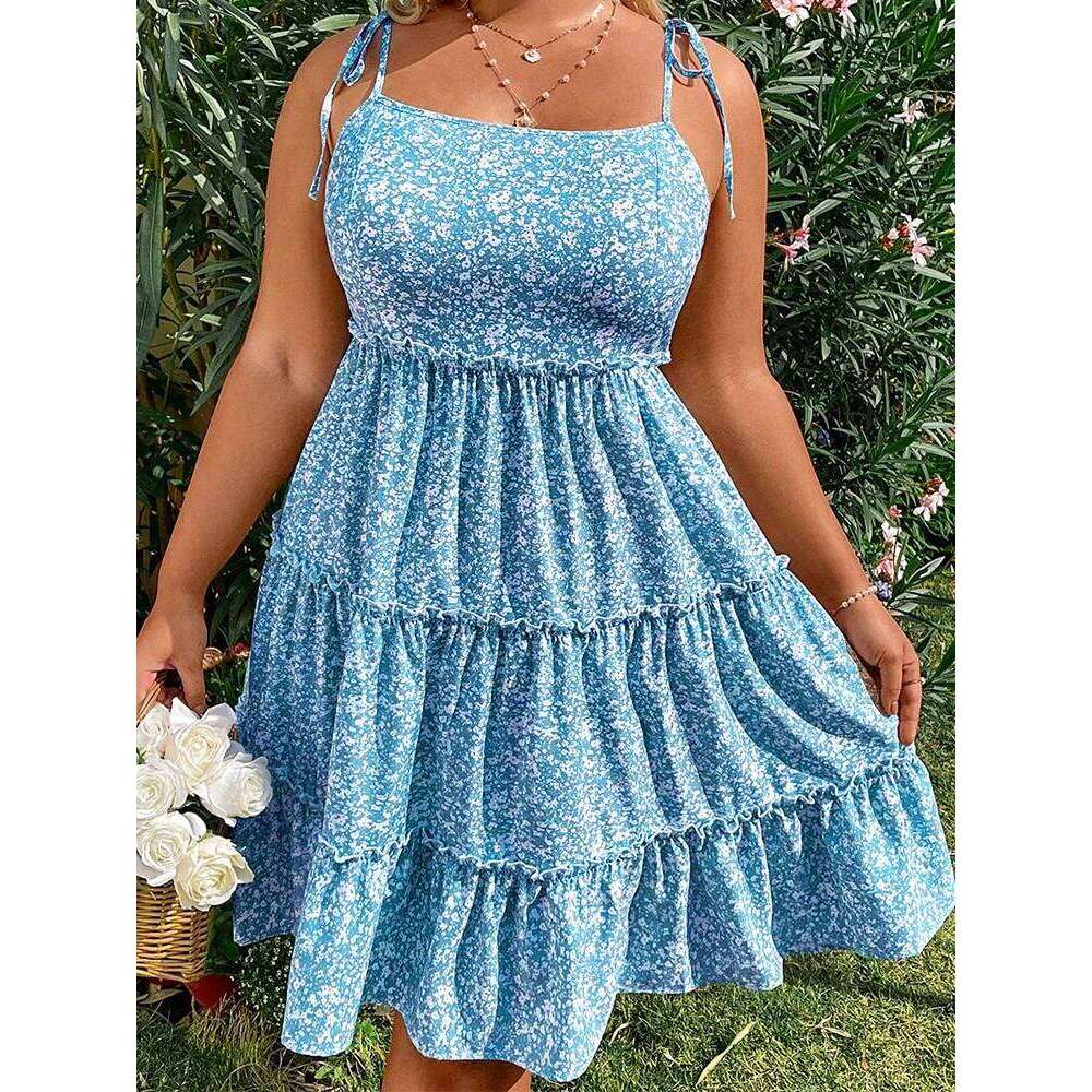 Plus Size Women's Mini Floral Dresses Half Bodycon Short Sleeve Sling Comfortable Casual Best Choice for Summer