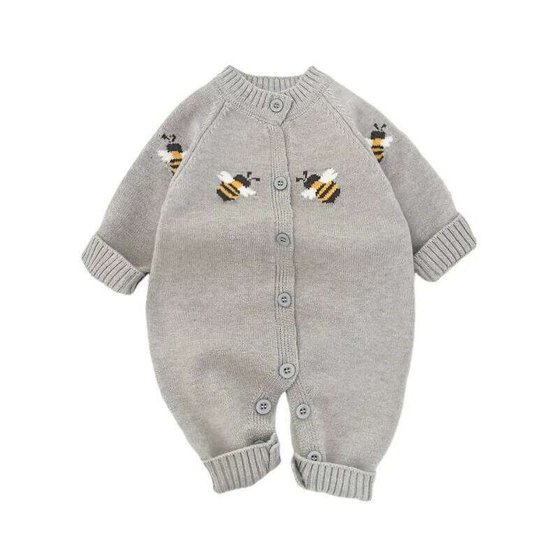 Newborn Baby Kitted Sweaters Boys Girls Warm Romper Autumn Winter climbing Clothes 2025 Cute Cartoon Jumpsuit 0-2T Z260306