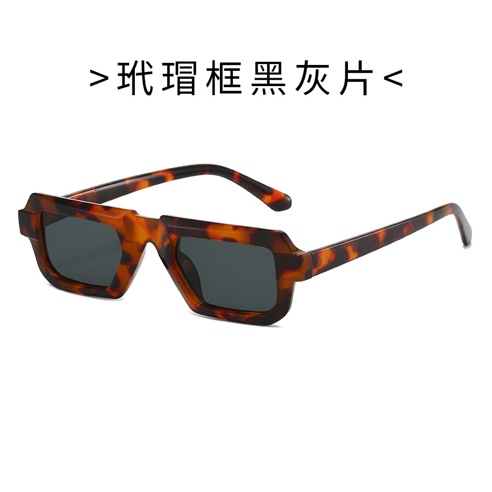 25 new vintage square-frame sunglasses, UV protection, high-end feel, European and American style, unisex sun glasses with a futuristic look