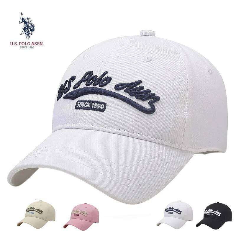 U.S. Polo Assn. 100% Cotton Color LOGO Couple Baseball Cap New Breathable Adjustable Size Fashion Men's and Women's Sun Hat Y260304
