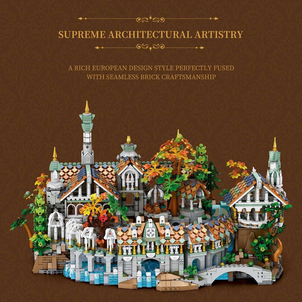 4406PCS MOC Movie Rings Rivendell Medieval Castle Building Blocks Street View Modular Architecture Model Bricks Toys Adults Gift Z260305