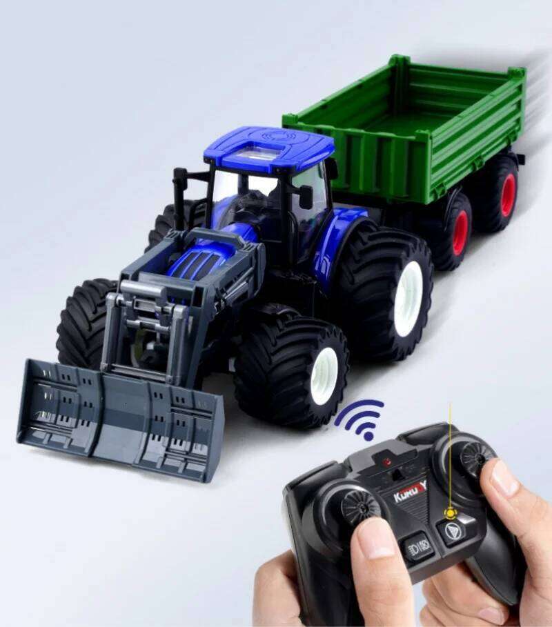 2.4 GHZ Remote Control Toy Kids RC Tractor Set Toddlers Farm Vehicle Toys for 3 4 5 6 7 8 9 Year Old C260305