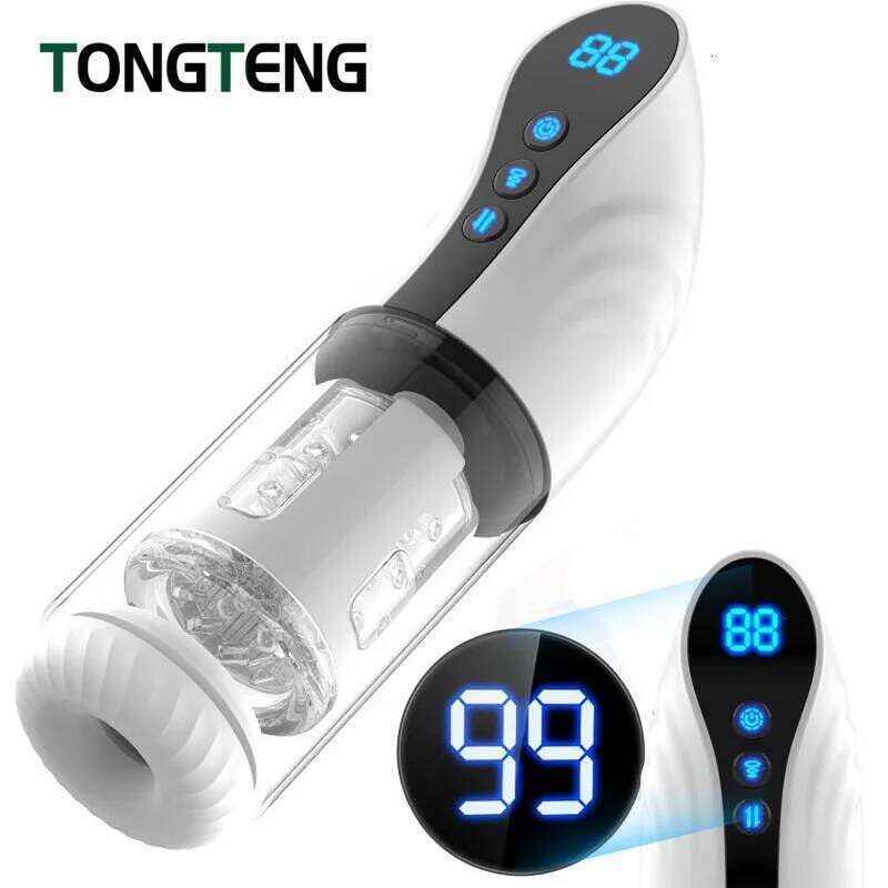 Male Masturbation Telescopic Rotating Cup Automatic Sucking Pocket Pussy Blowjob Sex Machines Adult Toy for Men Masturbator W260305