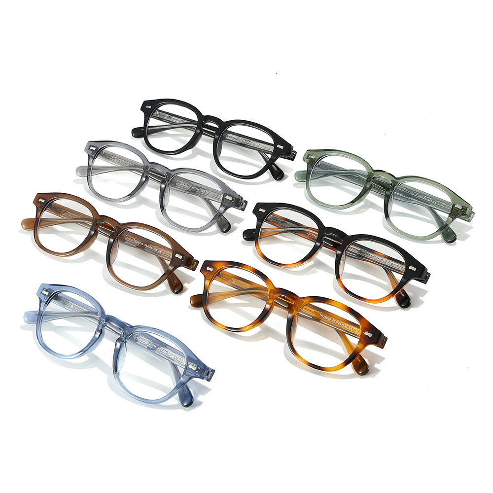 New 25-style retro round-frame non-prescription glasses for men and women, artistic TR90 frame, niche anti-blue light, high-end fashion