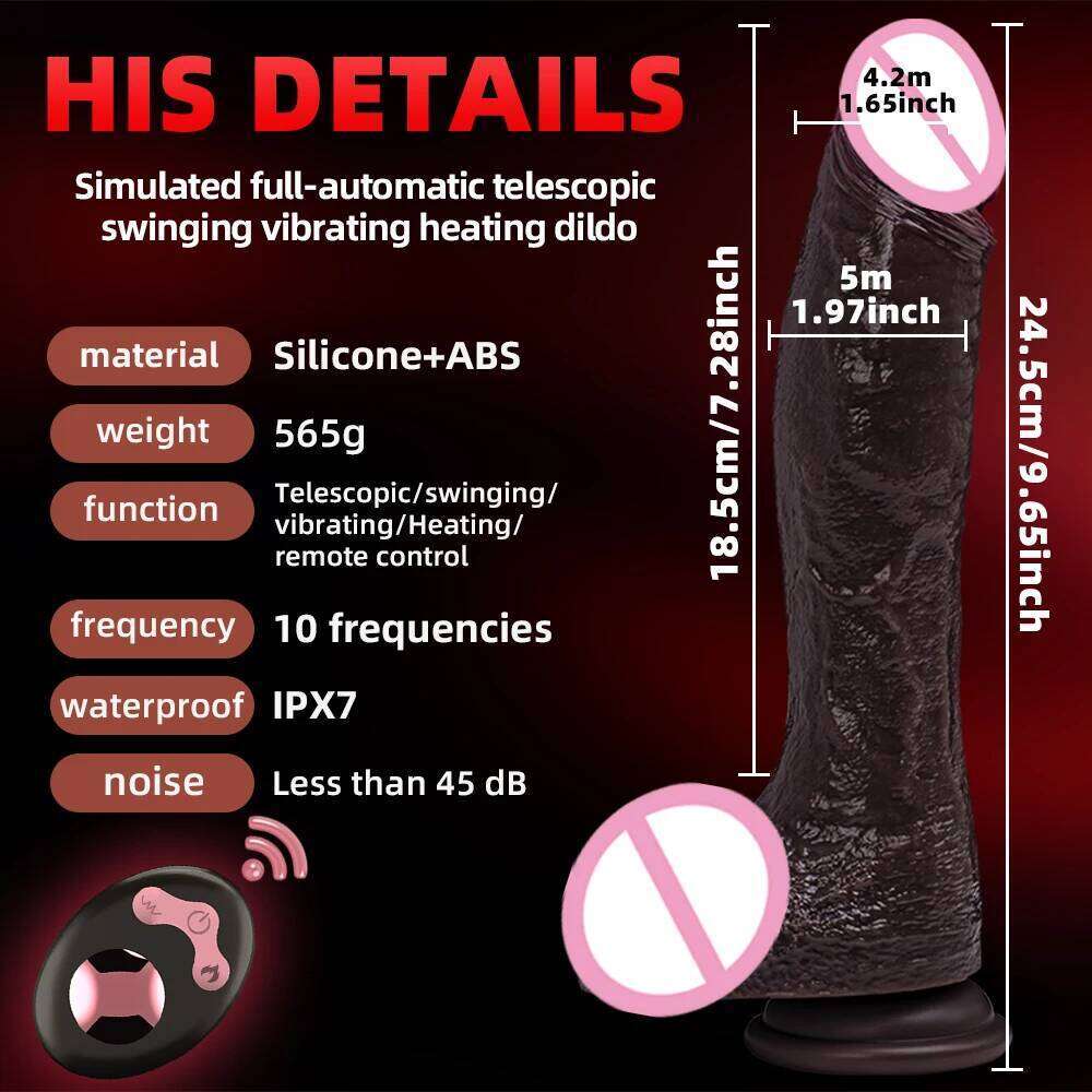 Realistic Big Dildo Vibrator Penis Telescopic Swing Heating Silicone Dildos Female Remote Control Dick Vibrators For Women W260305