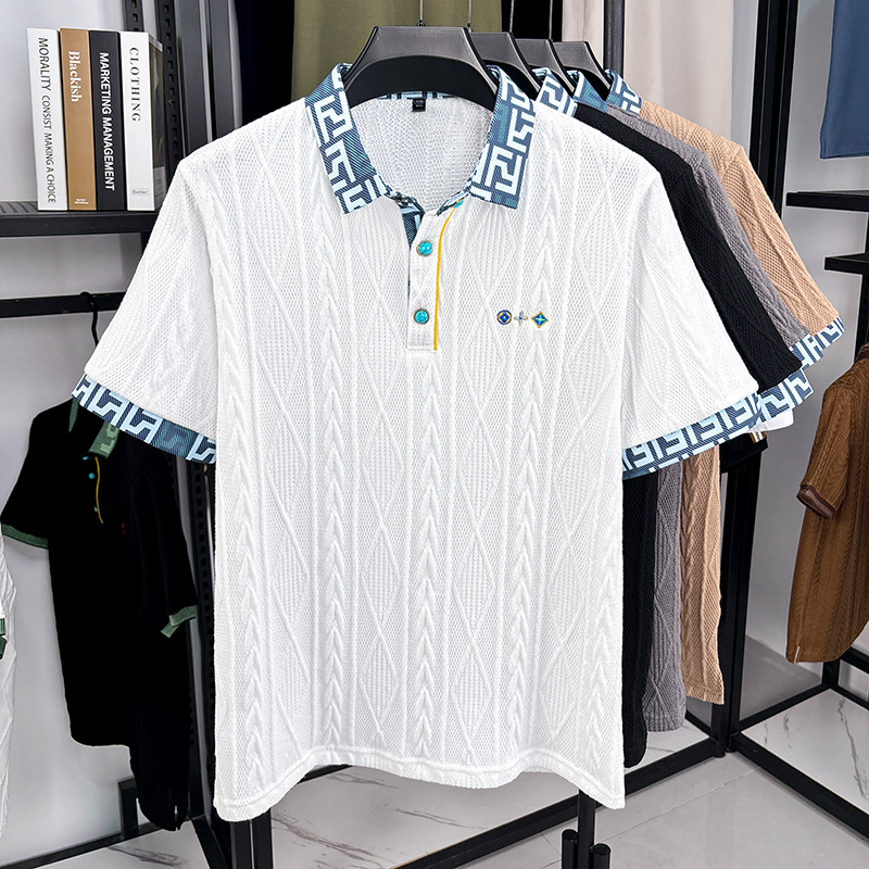 Men's Polos Shirt Man Fashion T Shirts Casual Men Golf Summer Polo Shirt Embroidery High Street Trend Top Tee