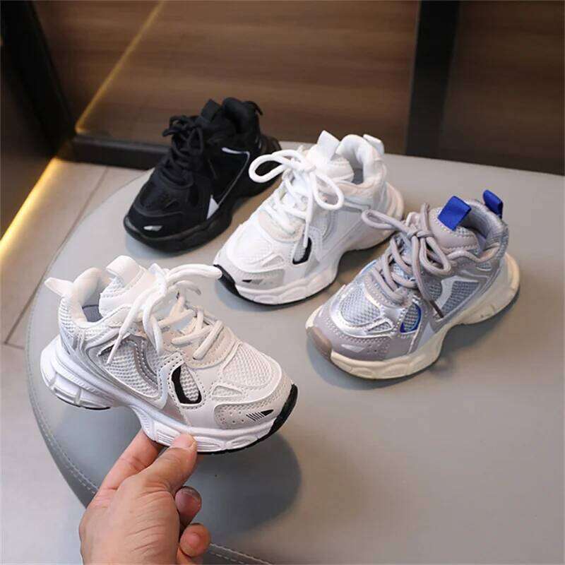 2026 New Spring Children Mesh Breathable Kids Sport Shoes Outdoor Tennis Fashion Girls Boys Sneakers EU 21-36 26Y0304