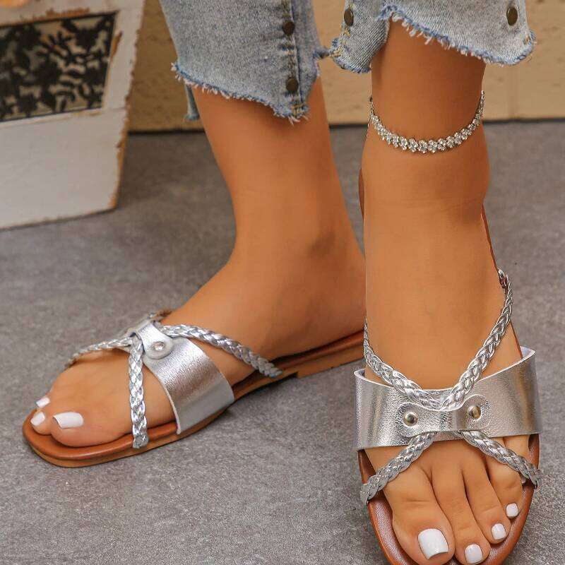 2025 Summer New Women's Flat Fashion Design Multi Color Optional Casual Sandals