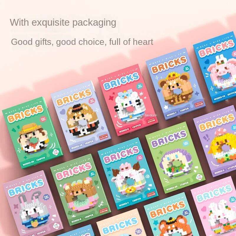 Donut series of 50 Internet celebrity small particle building block doll children puzzle toy girl gift Z260306