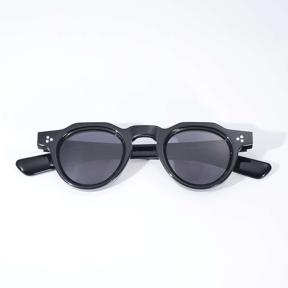 New Retro Thick Frame Acetate High-End Small Round Square Face Sun Protection Sunglasses Men Women High-Quality
