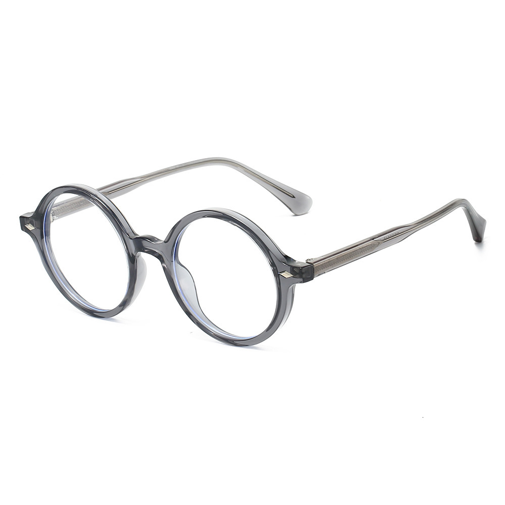 25 retro round frame flat with pin design, TR90 frame, artistic pseudo-no-makeup anti-blue light glasses women for outdoor use