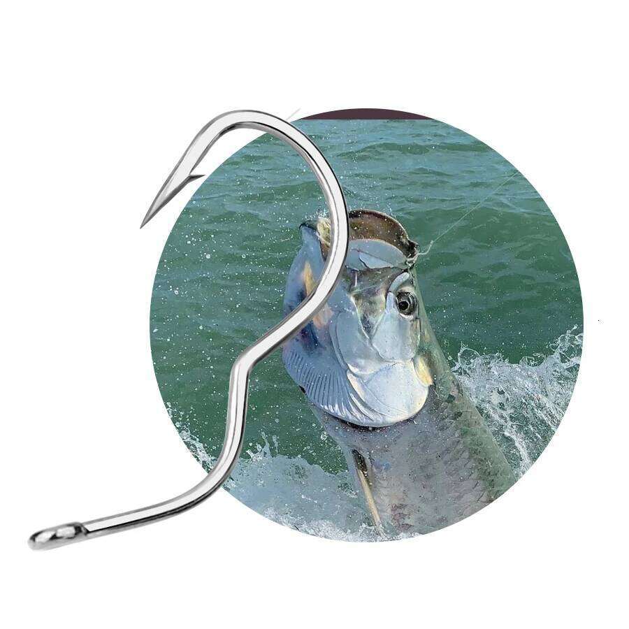 FISH KING12Pcs High Carbon Steel Hooks With Ring 6-13# Automatic Flip SHarp Barbed Fishhook for Carp Fishing Accessories S260305