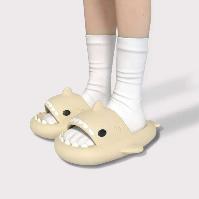 Litfun Thick-soled Shark Slippers For Women Men Premium Casual Sandals Classic Outdoor Couples Funny Slides EVA Home Cute Shoes