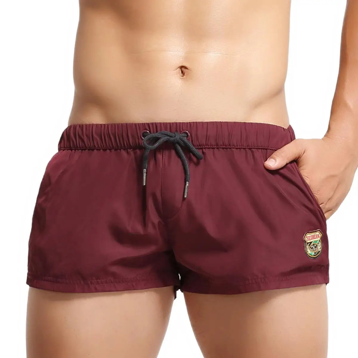 SEOBEAN Mens Quick Dry Swimwear Beach Shorts Summer Surf Fitness Board Trunks Gym Short Pants Male Clothing 260305