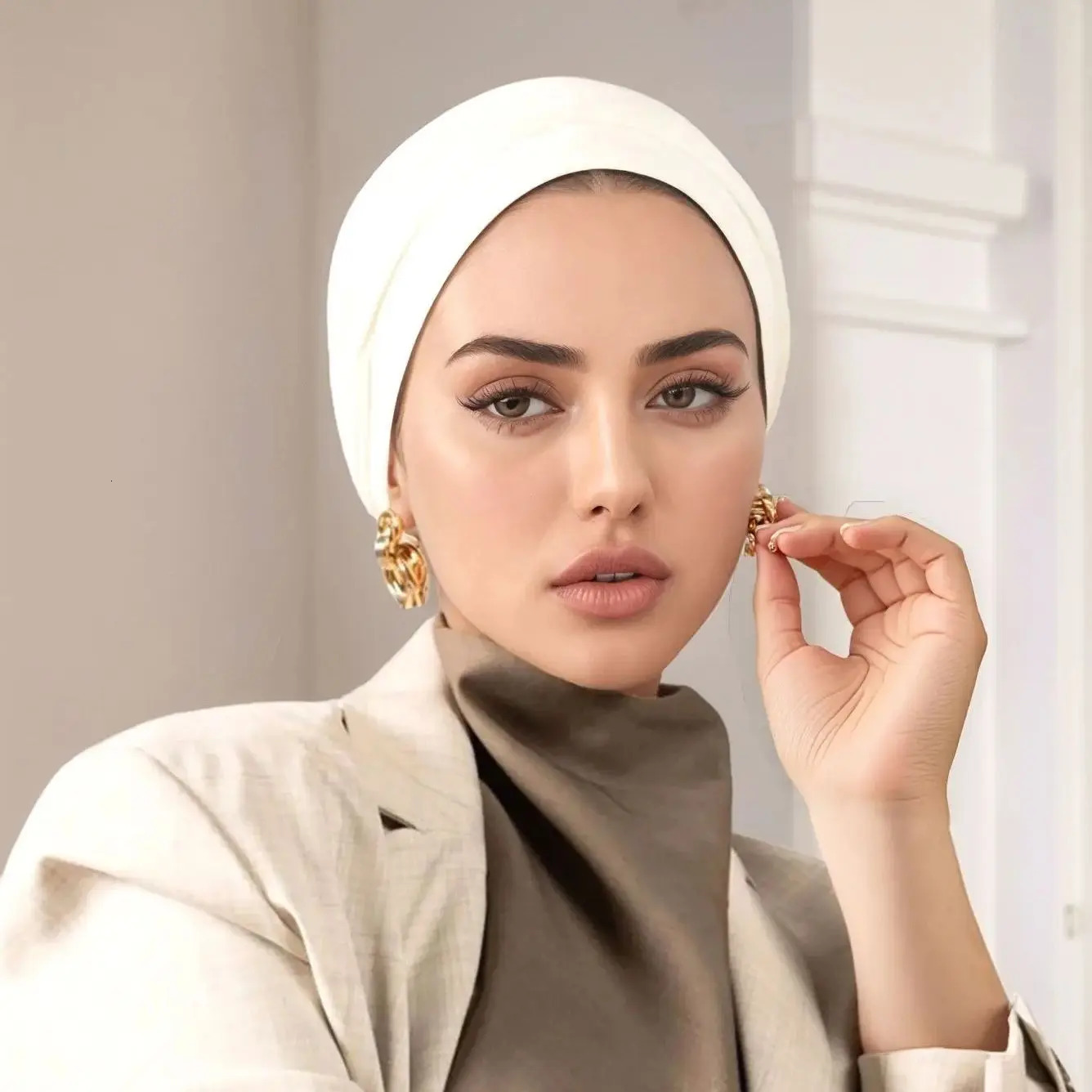 Muslim Solid Underscarf Caps Modal Instant Hijab Cotton Stretch Turban Cap Islamic Underscarf Bonnet Headscarf Headband 260304