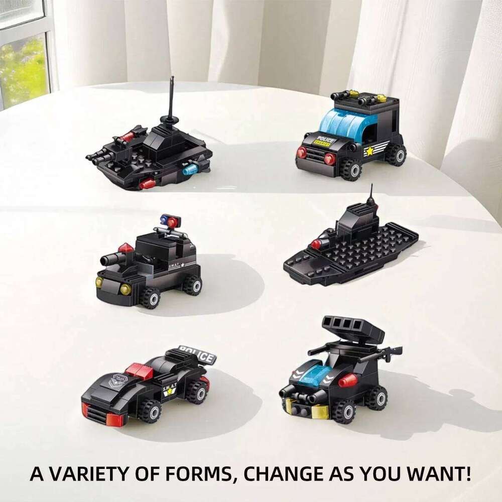 TOYLINX 596PCS Transformation Toys DIY Robot Car Bricks Alloy Plastic City Police Station Building Blocks Children Birthday Gift Z260305