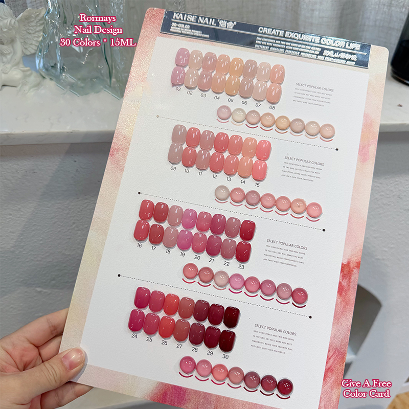 KAISE 30 Colors Nude Gel Nail Polish Set, Soak Off UV LED Sheer Translucent Jelly Gel Kit for Salon Home DIY Nail Art Manicure